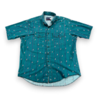 Vintage Wrangler Shirt Adult EXTRA LARGE Green Blue Striped Diamond Western 90s