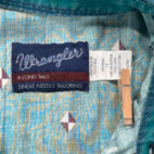 Vintage Wrangler Shirt Adult EXTRA LARGE Green Blue Striped Diamond Western 90s