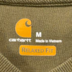 Carhartt Shirt Adult MEDIUM Green Henley Snaps Long Sleeve Military Workwear