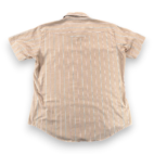 Vintage Karman Western Shirt Adult EXTRA LARGE Brown Striped Pearl Snap 80s