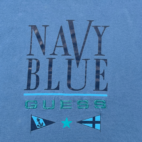 Vintage Guess Shirt Adult LARGE Blue Cotton Nautical Navy Flags Logo USA 90s