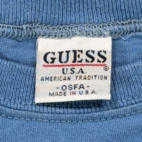 Vintage Guess Shirt Adult LARGE Blue Cotton Nautical Navy Flags Logo USA 90s