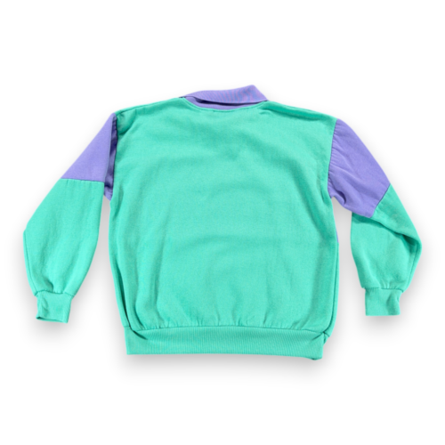 Vintage Colorblock Sweater Womens MEDIUM Green Purple Pastel Polo Sweatshirt 90s-2 Vintage Colorblock Sweater Womens MEDIUM Green Purple Pastel Polo Sweatshirt 90s