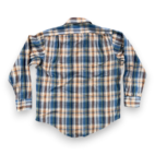 Vintage Envoy Shirt Adult LARGE Blue Brown Plaid Long Sleeve Permanent Press 80s