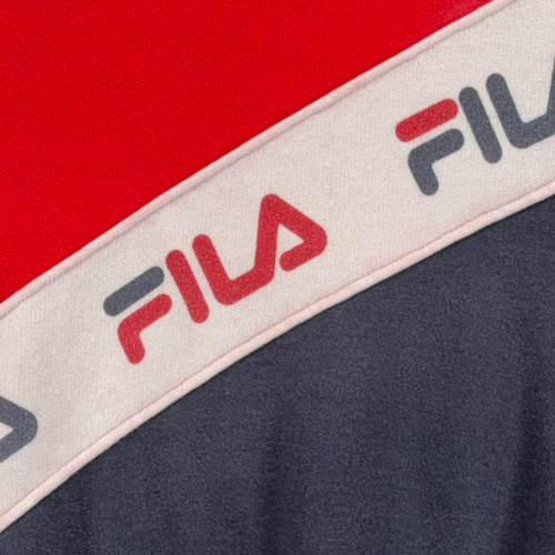 Vintage Fila Sweater Adult MEDIUM Red Blue Sweatshirt Colorblock Italy Made 80s-2 Vintage Fila Sweater Adult MEDIUM Red Blue Sweatshirt Colorblock Italy Made 80s