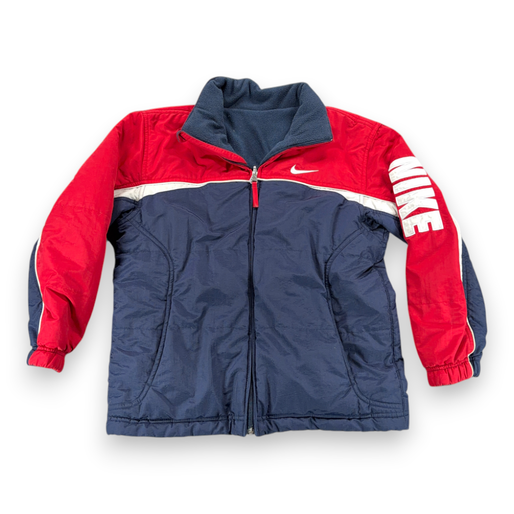Vintage Nike Jacket Boys MEDIUM 10-12 Blue Red Reversible Puffer Fleece Y2K-1 Vintage Nike Jacket Boys MEDIUM 10-12 Blue Red Reversible Puffer Fleece Y2K