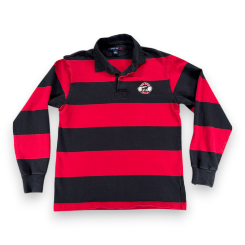 Red Mile Rugby Polo Shirt Adult SMALL Red Black Striped Lexington Kentucky Race