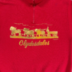 Vintage Horses Sweater Adult MEDIUM Red Clydesdales Sweatshirt Stagecoach 90s