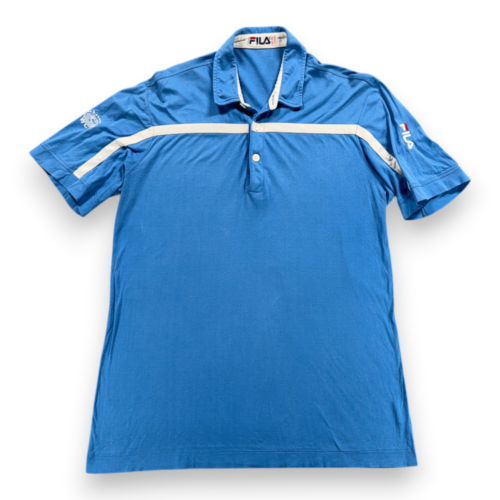Vintage Fila Polo Shirt Adult MEDIUM Blue Championship Tennis WCT Italy 80s