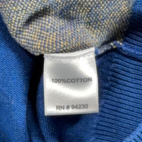 Paul Fredrick Shirt Adult EXTRA LARGE Blue Yellow Cotton Knit Zip Up Retro Mod