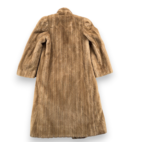 Vintage De Ball Fur Coat Womens SMALL Brown Faux Intrigue Long Union USA 80s
