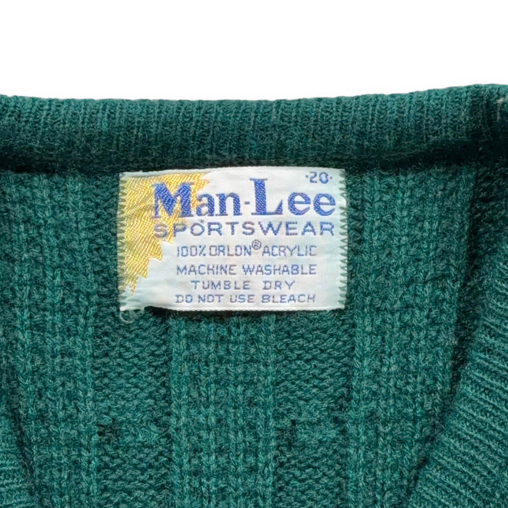 Vintage Man Lee Sweater Vest Adult EXTRA SMALL Green Cable Knit Acrylic USA 70s-4 Vintage Man Lee Sweater Vest Adult EXTRA SMALL Green Cable Knit Acrylic USA 70s