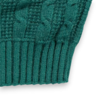 Vintage Man Lee Sweater Vest Adult EXTRA SMALL Green Cable Knit Acrylic USA 70s