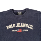 Vintage Ralph Lauren Polo Jeans Co Sweater Adult MEDIUM Blue Sweatshirt Flag 90s