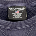 Vintage Ralph Lauren Polo Jeans Co Sweater Adult MEDIUM Blue Sweatshirt Flag 90s