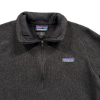 Patagonia Better Sweater Adult MEDIUM Black Polyester Fleece Quarter Zip Pocket