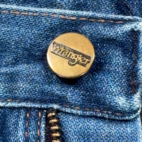 Vintage Wrangler Jeans Womens 28x32 Blue Denim High Rise Flare Talon Zip USA 70s