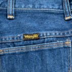 Vintage Wrangler Jeans Womens 28x32 Blue Denim High Rise Flare Talon Zip USA 70s