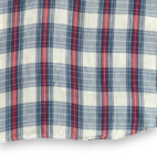 Vintage Ely Plains Western Shirt Adult LARGE Blue Red Plaid Pearl Snap 80s