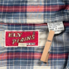 Vintage Ely Plains Western Shirt Adult LARGE Blue Red Plaid Pearl Snap 80s