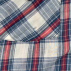 Vintage Ely Plains Western Shirt Adult LARGE Blue Red Plaid Pearl Snap 80s