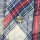 Vintage Ely Plains Western Shirt Adult LARGE Blue Red Plaid Pearl Snap 80s