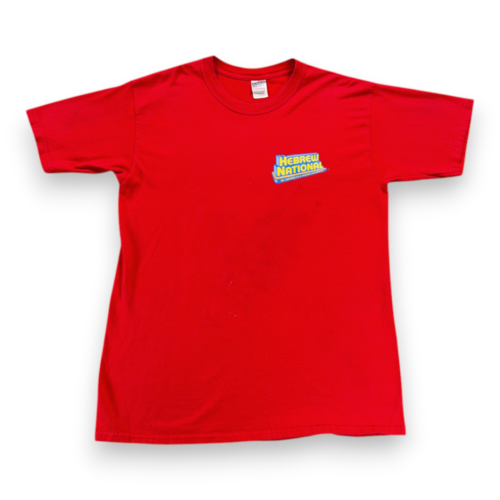 Vintage Hebrew National Shirt Adult LARGE Red Hot Dog Food Promo Advertising Y2K-1 Vintage Hebrew National Shirt Adult LARGE Red Hot Dog Food Promo Advertising Y2K