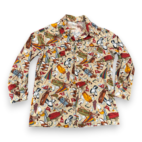 Vintage Golf Shirt Adult EXTRA LARGE Brown All Over Print Novelty Camp USA 80s