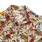 Vintage Golf Shirt Adult EXTRA LARGE Brown All Over Print Novelty Camp USA 80s