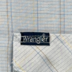Vintage Wrangler Western Shirt Adult MEDIUM Blue Pastel Plaid Pearl Snap USA 80s