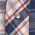 Vintage Double S Western Shirt Adult LARGE Blue Red Plaid Pearl Snap USA 70s