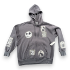 Disney Nightmare Before Christmas Sweater Womens LARGE Gray Hoodie Jack Sally