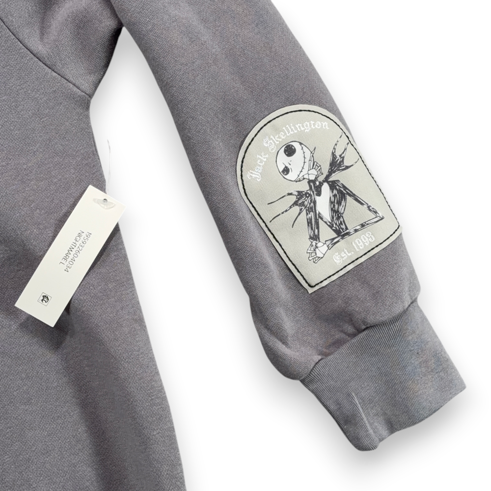 Disney Nightmare Before Christmas Sweater Womens LARGE Gray Hoodie Jack Sally-9 Disney Nightmare Before Christmas Sweater Womens LARGE Gray Hoodie Jack Sally