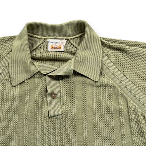 Vintage Campus Polo Shirt Adult LARGE Green Ban Lon Knit Textured Mod USA 60s-2 Vintage Campus Polo Shirt Adult LARGE Green Ban Lon Knit Textured Mod USA 60s