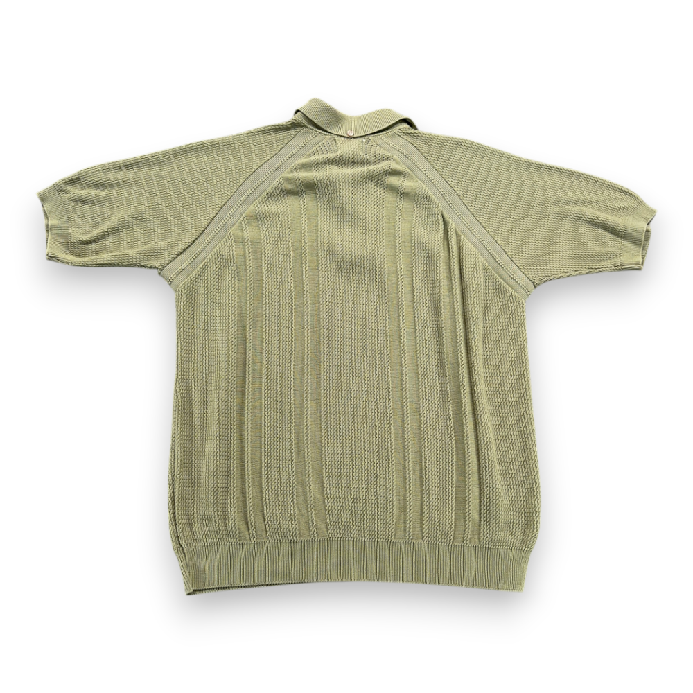 Vintage Campus Polo Shirt Adult LARGE Green Ban Lon Knit Textured Mod USA 60s-3 Vintage Campus Polo Shirt Adult LARGE Green Ban Lon Knit Textured Mod USA 60s