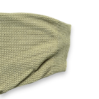 Vintage Campus Polo Shirt Adult LARGE Green Ban Lon Knit Textured Mod USA 60s