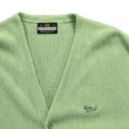 Vintage Crown Sportswear Sweater Adult MEDIUM Green Cardigan Knit Turtle USA 70s