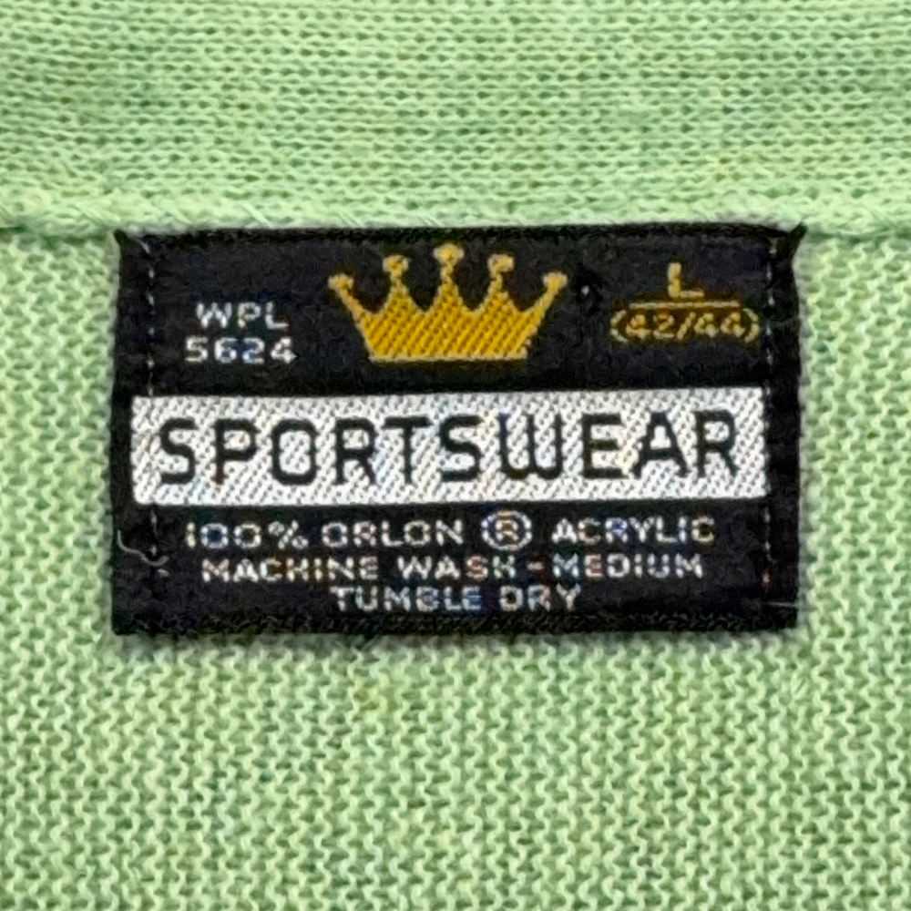Vintage Crown Sportswear Sweater Adult MEDIUM Green Cardigan Knit Turtle USA 70s-5 Vintage Crown Sportswear Sweater Adult MEDIUM Green Cardigan Knit Turtle USA 70s