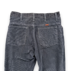 Vintage Rustler Pants Mens 30x33 Gray Corduroy Talon Zipper USA 70s 32x34 Tag