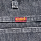 Vintage Rustler Pants Mens 30x33 Gray Corduroy Talon Zipper USA 70s 32x34 Tag