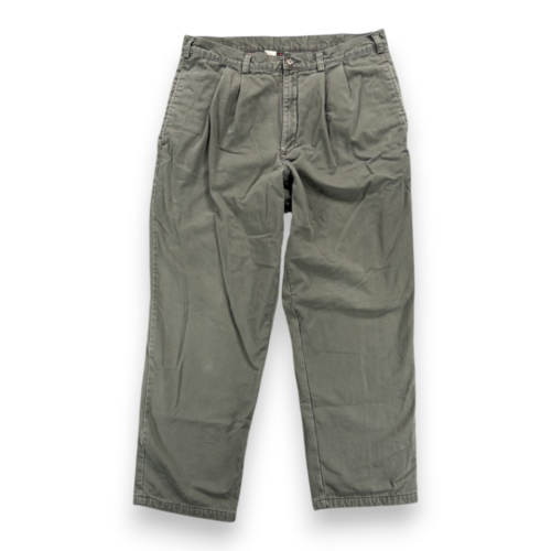 Vintage LL Bean Pants Mens 36×30 Green Plaid Lined Chino Double L Pleated Y2K-1 Vintage LL Bean Pants Mens 36x30 Green Plaid Lined Chino Double L Pleated Y2K