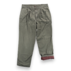 Vintage LL Bean Pants Mens 36x30 Green Plaid Lined Chino Double L Pleated Y2K