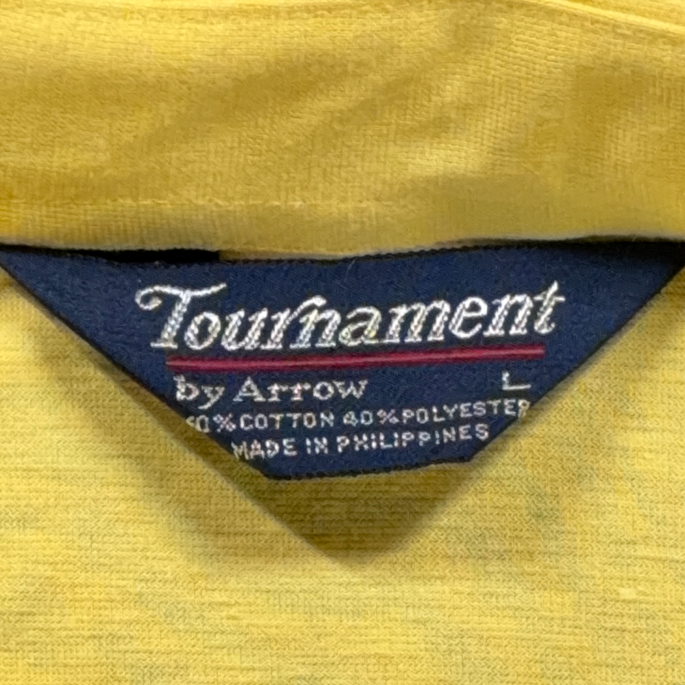 Vintage Arrow Polo Shirt Adult MEDIUM Yellow Tournament Single Stitch Pocket 80s-6 Vintage Arrow Polo Shirt Adult MEDIUM Yellow Tournament Single Stitch Pocket 80s