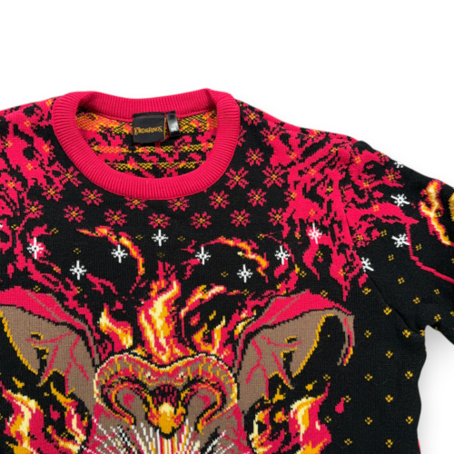 Lord Of The Rings Sweater Adult 3XL XXXL Red Black Balrog Gandalf Christmas Knit-2 Lord Of The Rings Sweater Adult 3XL XXXL Red Black Balrog Gandalf Christmas Knit