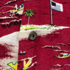 Vintage Kennington Hawaiian Shirt Adult LARGE Red Santa Catalina Cali Rayon 90s
