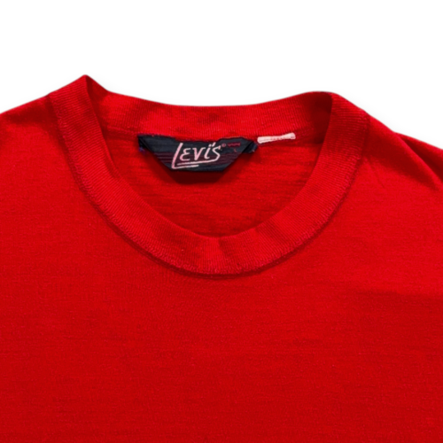 Vintage Levis Shirt Adult SMALL Red Script Logo Tee Ringer Patch 70s-2 Vintage Levis Shirt Adult SMALL Red Script Logo Tee Ringer Patch 70s
