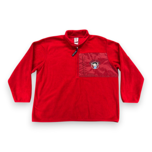 Vintage Betty Boop Sweater Adult EXTRA LARGE Red Fleece Embroider Zip Y2K