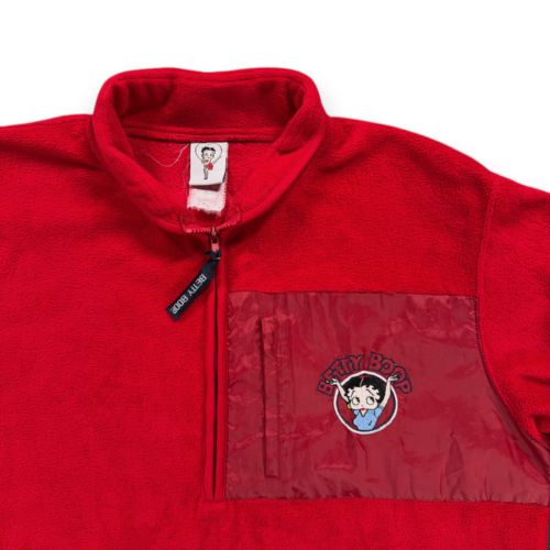 Vintage Betty Boop Sweater Adult EXTRA LARGE Red Fleece Embroider Zip Y2K-2 Vintage Betty Boop Sweater Adult EXTRA LARGE Red Fleece Embroider Zip Y2K