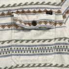 Billabong Shirt Adult MEDIUM White Brown Blue Striped Geometric Flannel Surf