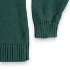 LL Bean Sweater Adult MEDIUM Green Gray Quarter Zip Fair Isle Nordic Cotton Y2K